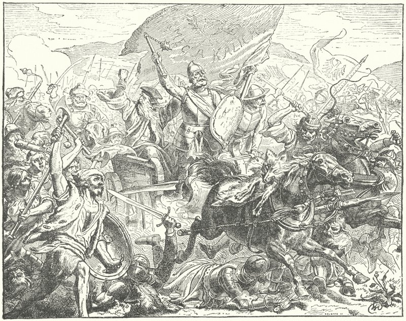 Der tschechische General und Hussitenführer Jan Zizka in der Schlacht von Wilhelm Camphausen