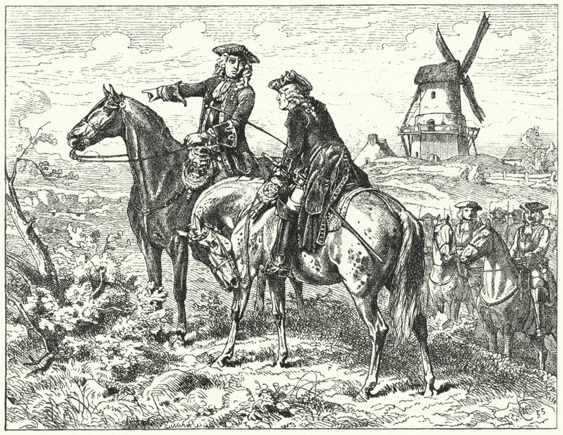 Der Herzog von Marlborough und Prinz Eugen von Savoyen in der Schlacht von Malplaquet von Wilhelm Camphausen