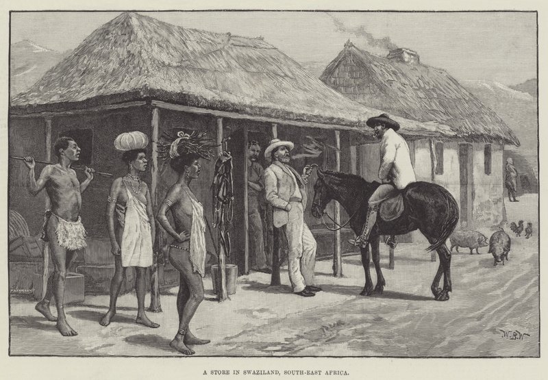 Ein Laden in Swasiland, Südostafrika von William Barnes Wollen