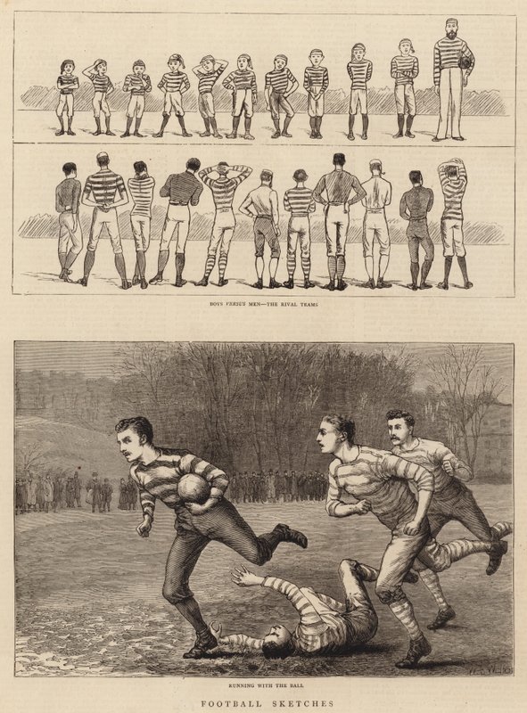 Fußballskizzen von William Barnes Wollen