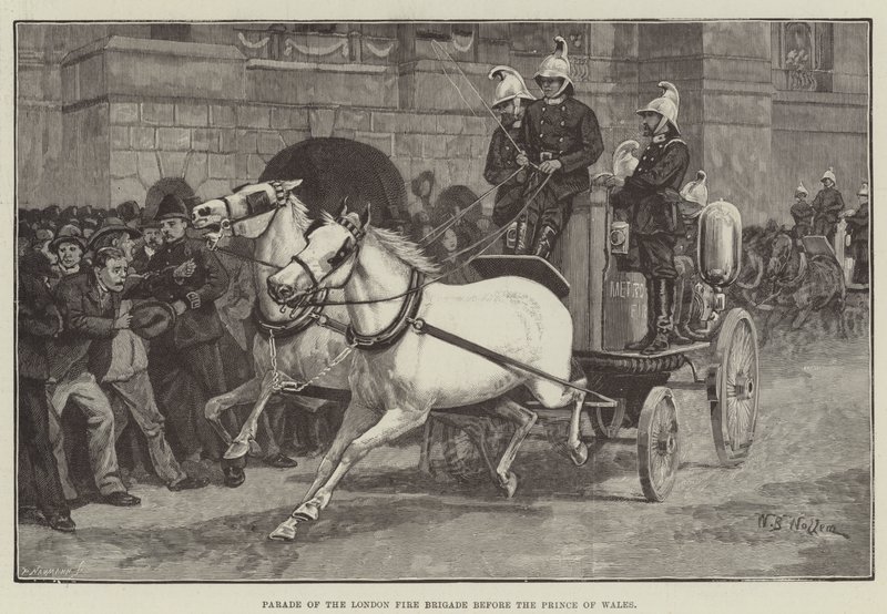 Parade der Londoner Feuerwehr vor dem Prinzen von Wales von William Barnes Wollen