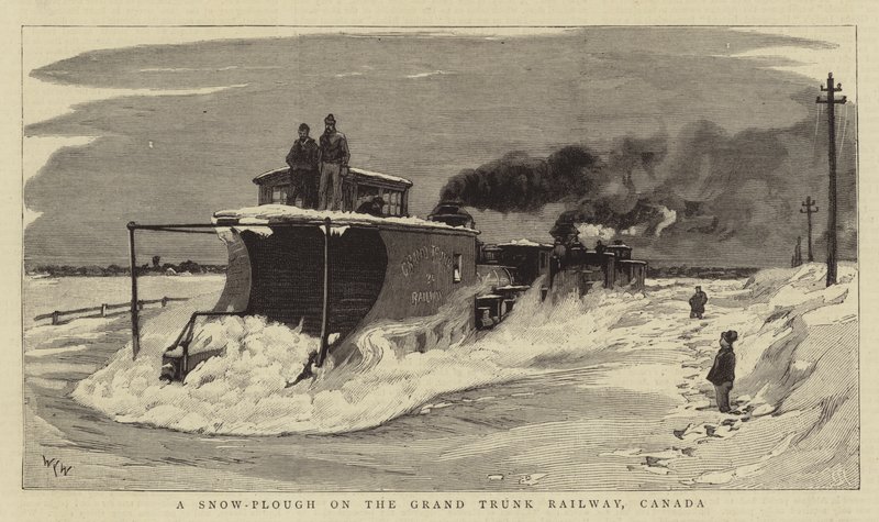 Ein Schneepflug auf der Grand Trunk Railway, Kanada von William Lionel Wyllie