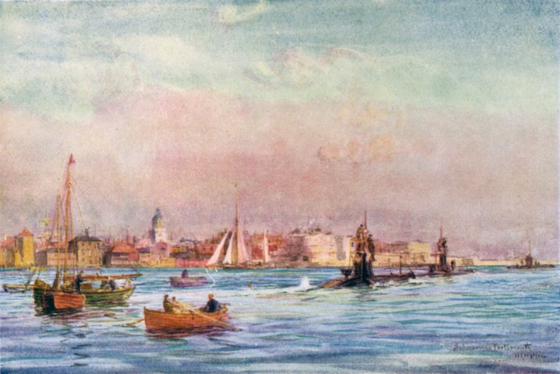 U-Boote verlassen den Hafen von Portsmouth von William Lionel Wyllie