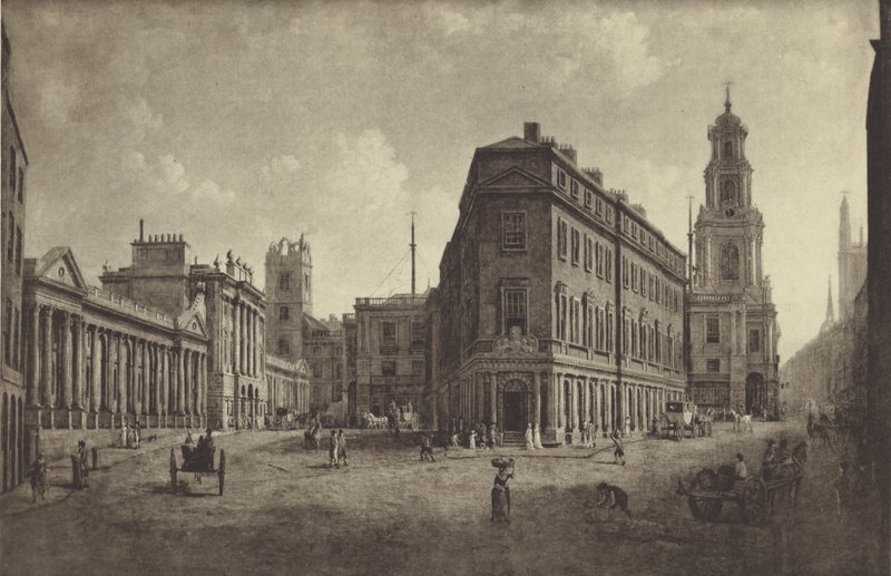 Bank of England und Royal Exchange, 1790 von William Marlow