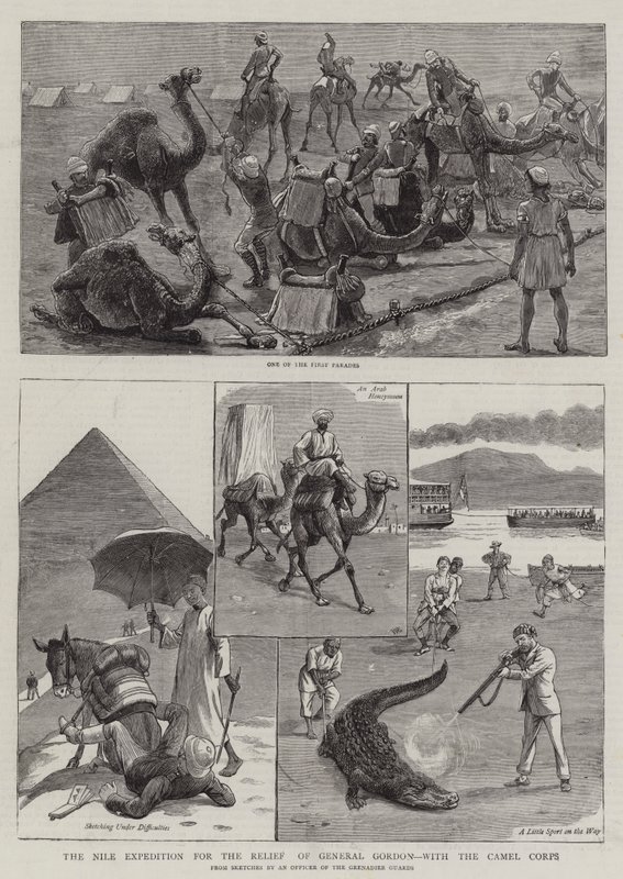 Die Nil-Expedition zur Rettung von General Gordon, mit dem Kamelkorps von William Ralston