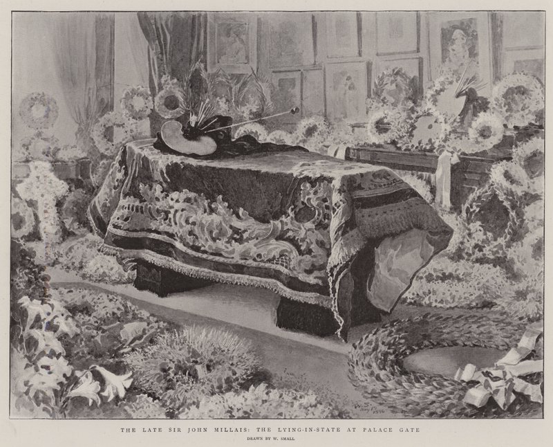 Der verstorbene Sir John Millais, die Aufbahrung im Palace Gate von William Small