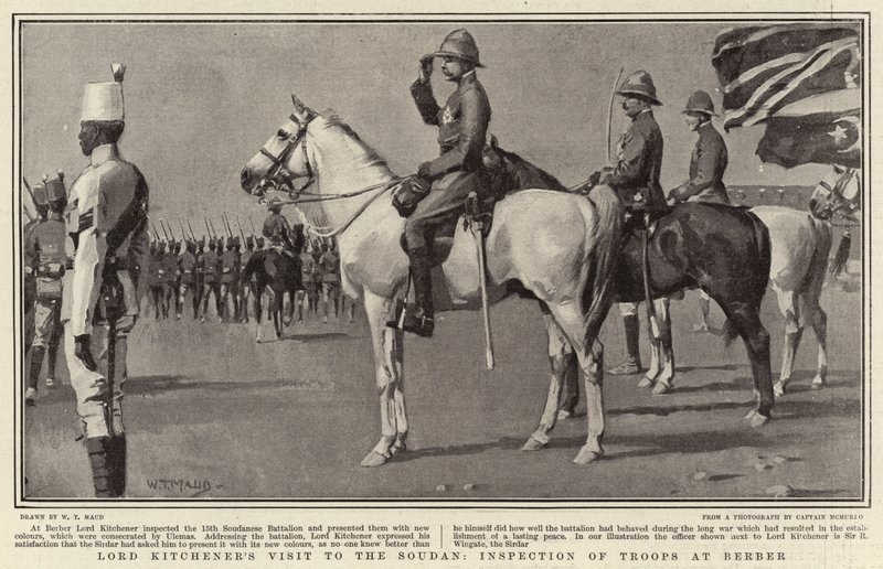 Lord Kitcheners Besuch im Sudan, Inspektion der Truppen in Berber von William T. Maud