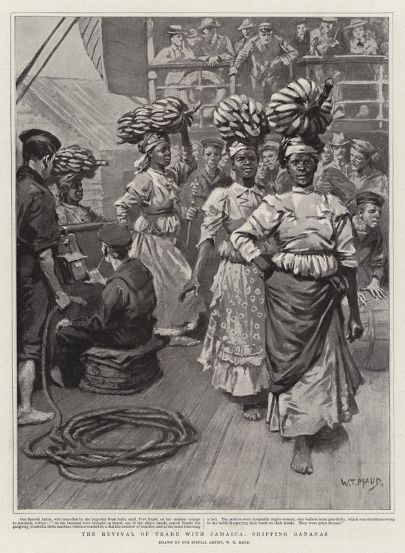 Die Wiederbelebung des Handels mit Jamaika, Versand von Bananen von William T. Maud