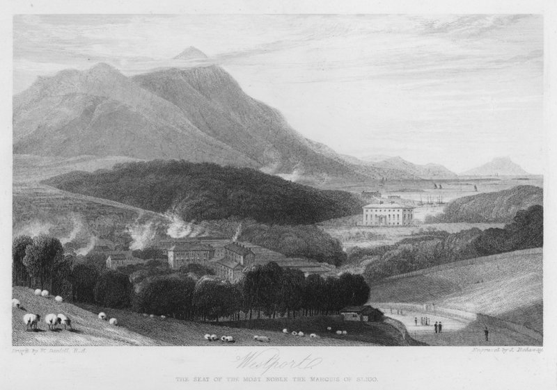 Westport, der Sitz des Marquis von Sligo (Stich) von William (after) Daniell