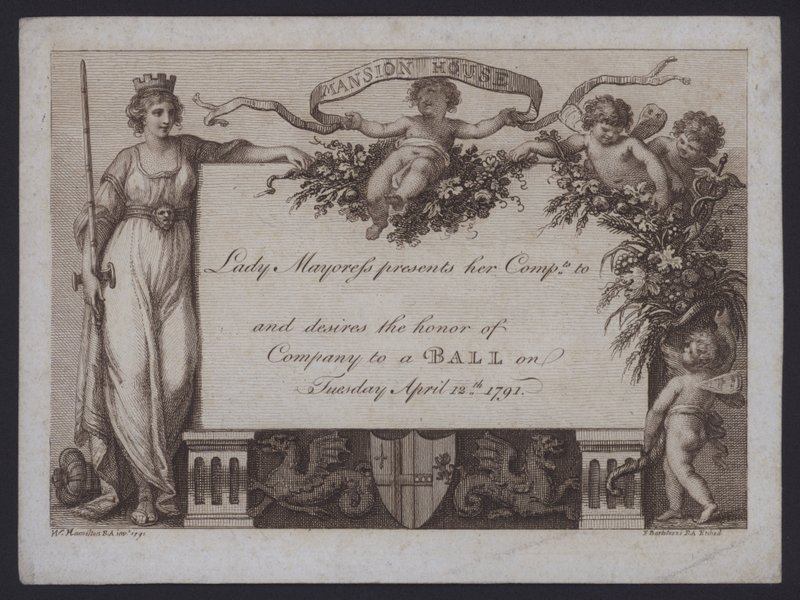Einladung der Lady Mayoress of London zu einem Ball im Mansion House von William (after) Hamilton
