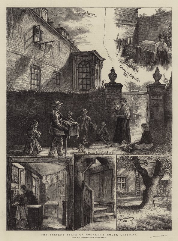 Der gegenwärtige Zustand des Hogarth-Hauses, Chiswick von William Bazett Murray