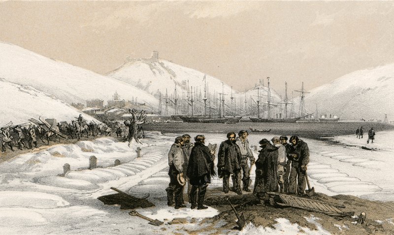 Gräber am Kopf des Hafens in Balaklava von William Crimea Simpson