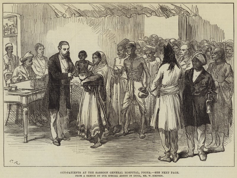 Ambulanzpatienten im Sassoon General Hospital, Poona von William Crimea Simpson