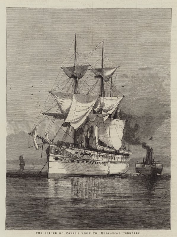 Der Besuch des Prinzen von Wales in Indien, HMS Serapis von William Edward Atkins