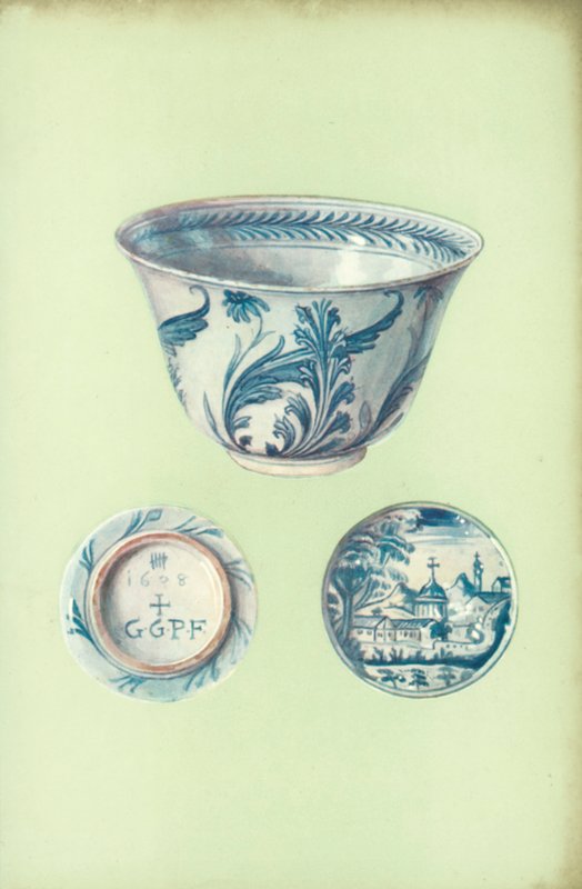 Schüssel, wahrscheinlich in Pisa hergestellt, datiert 1638 von William Gibb