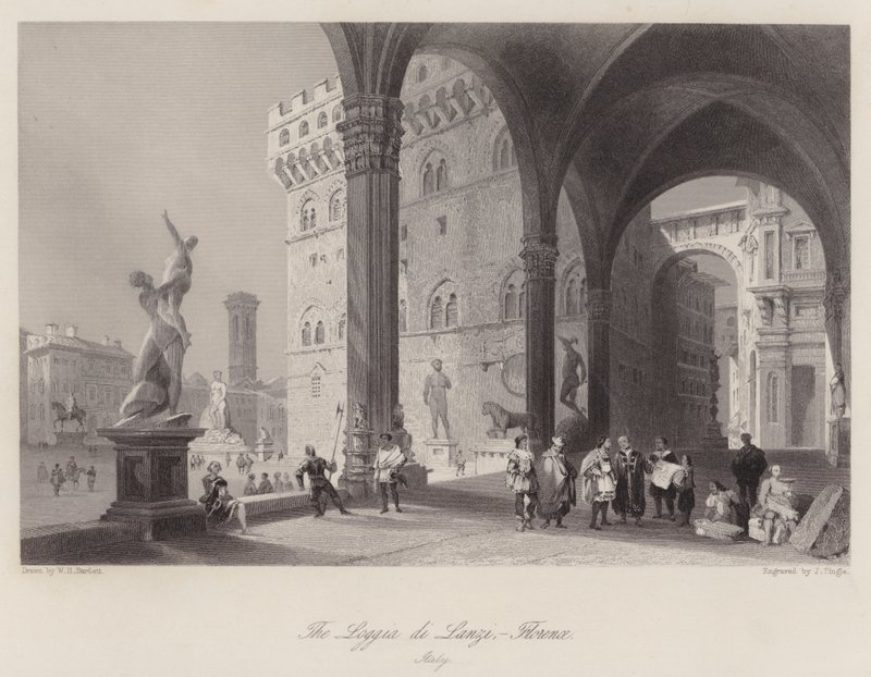Die Loggia dei Lanzi, Florenz, Italien von William H. Bartlett