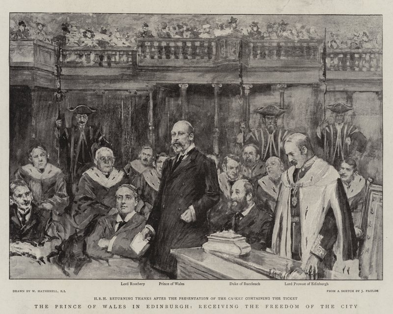 Der Prinz von Wales in Edinburgh, Empfang der Freiheit der Stadt von William Hatherell