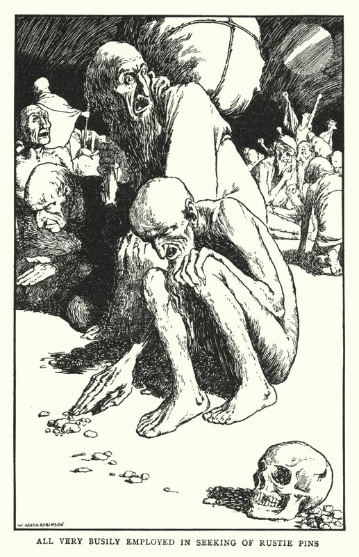 Alle sehr beschäftigt mit der Suche nach rostigen Nadeln von William Heath Robinson