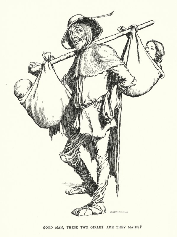 Guter Mann, sind diese beiden Mädchen Jungfrauen? von William Heath Robinson