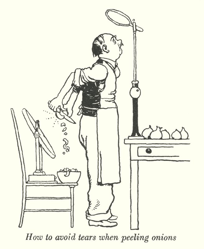 Wie man Tränen vermeidet, wenn man Zwiebeln schält von William Heath Robinson