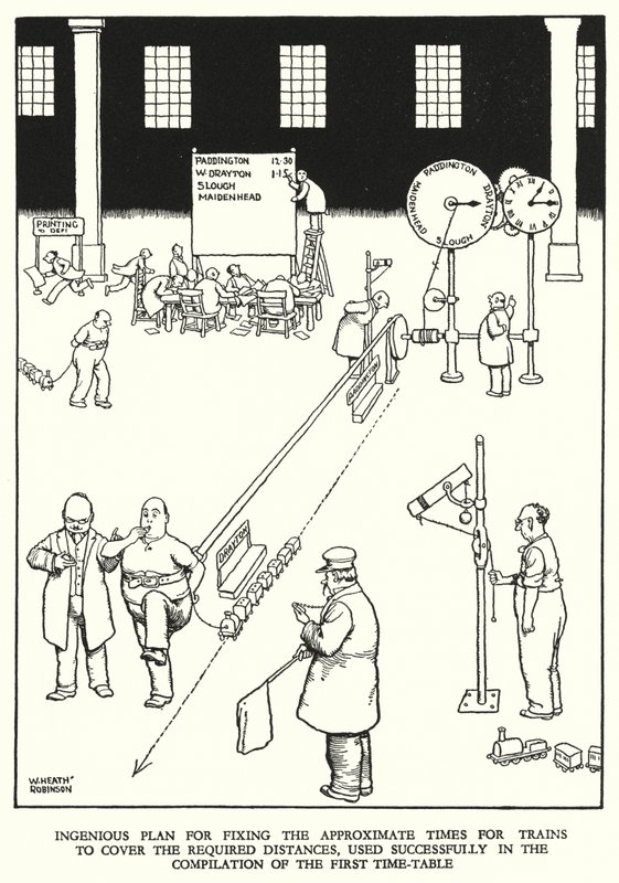 Illustration für Railway Ribaldry von W Heath Robinson von William Heath Robinson