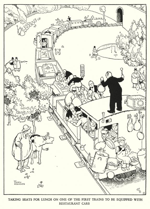 Illustration für Railway Ribaldry von W Heath Robinson von William Heath Robinson