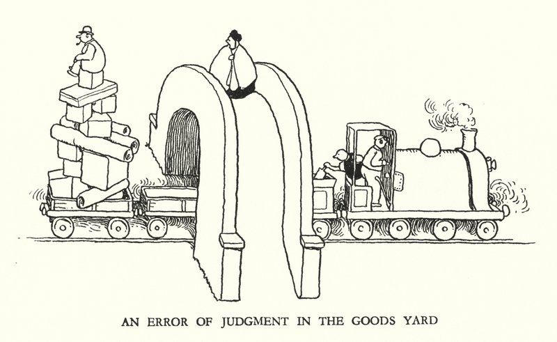 Illustration für Railway Ribaldry von W Heath Robinson von William Heath Robinson