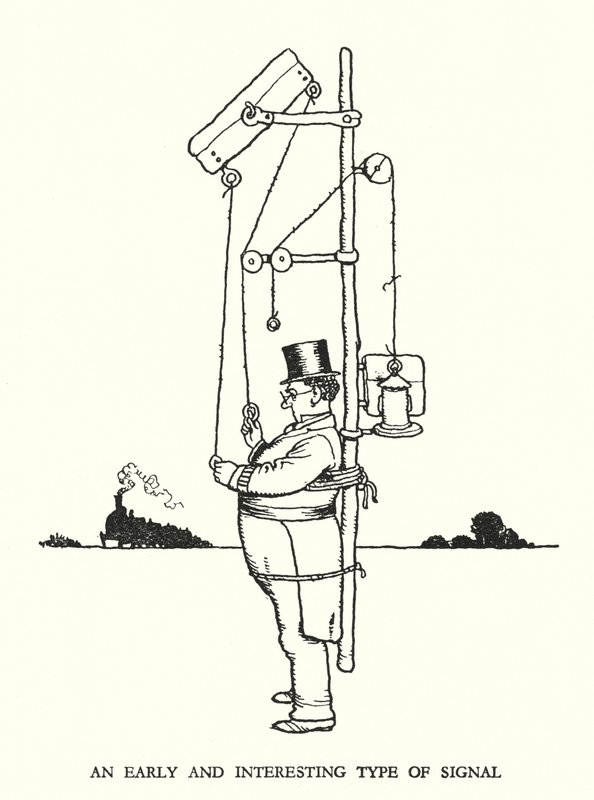 Illustration für Railway Ribaldry von W. Heath Robinson (Lithografie) von William Heath Robinson