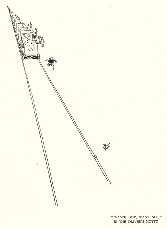 Illustration für Railway Ribaldry von W Heath Robinson von William Heath Robinson