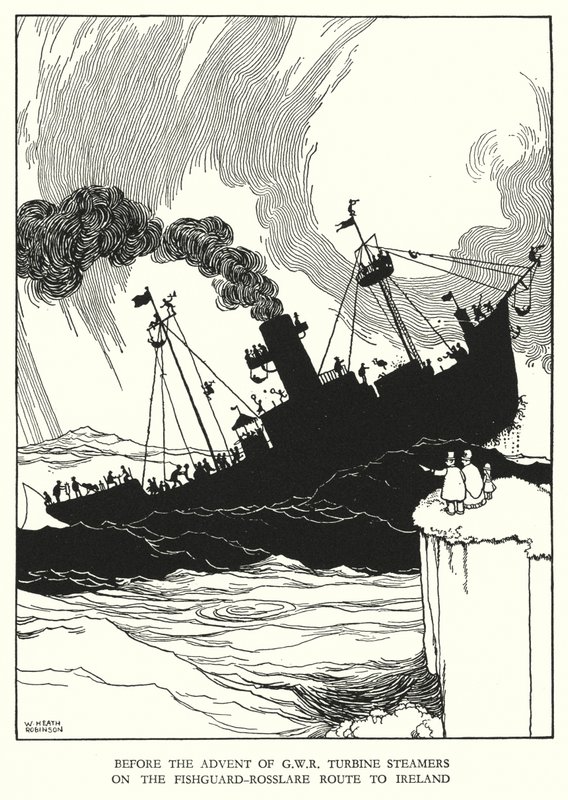 Illustration für Railway Ribaldry von W. Heath Robinson von William Heath Robinson