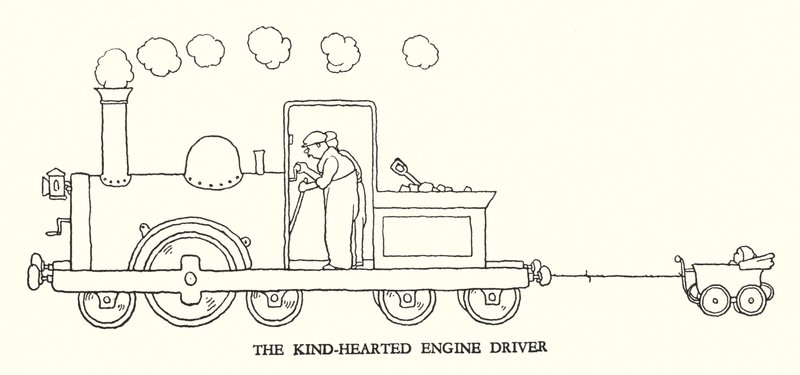 Illustration für Railway Ribaldry von W Heath Robinson (Lithografie) von William Heath Robinson