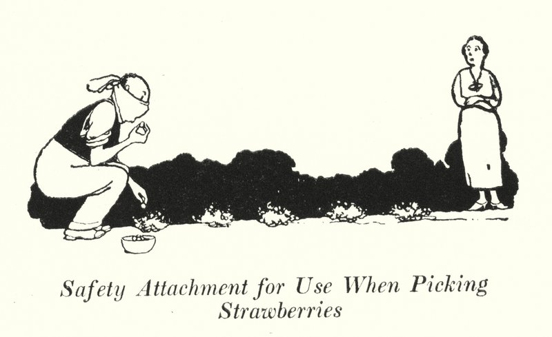 Sicherheitsvorrichtung zum Erdbeerpflücken von William Heath Robinson