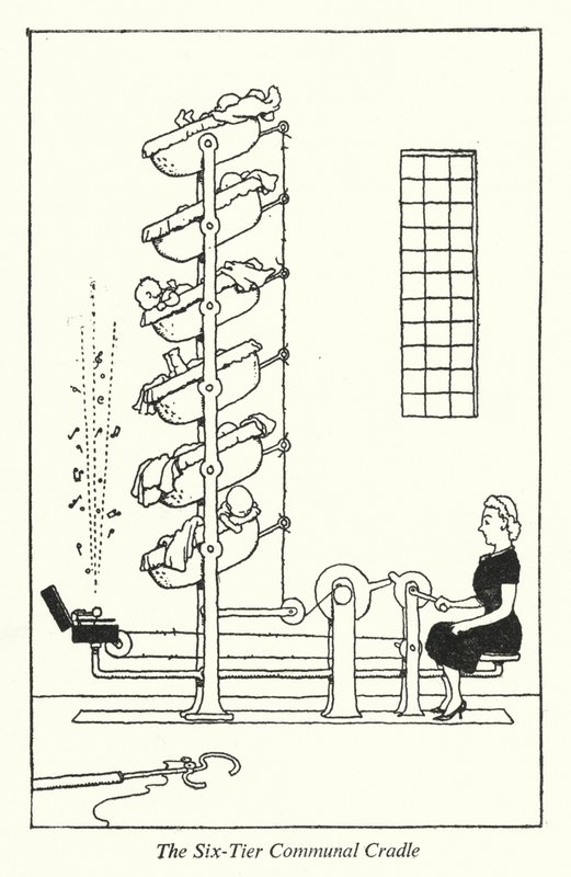 Die sechsstöckige Gemeinschaftswiege von William Heath Robinson