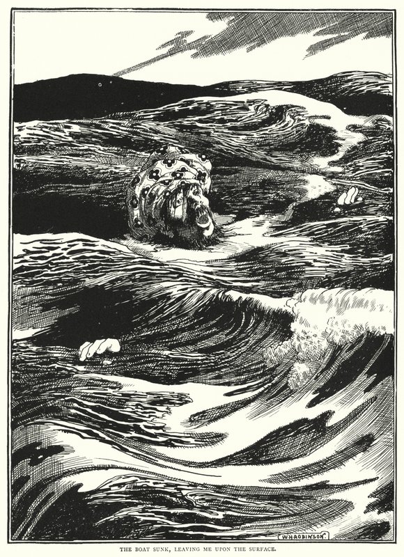 Das Boot sank und ließ mich an der Oberfläche zurück von William Heath Robinson