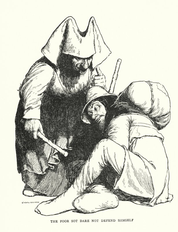 Der arme Tropf wagte es nicht, sich zu verteidigen von William Heath Robinson