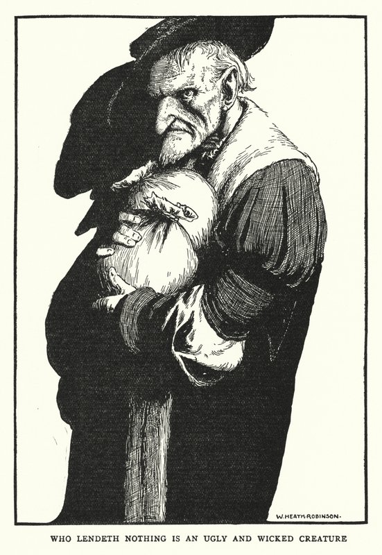 Wer nichts verleiht, ist eine hässliche und böse Kreatur von William Heath Robinson