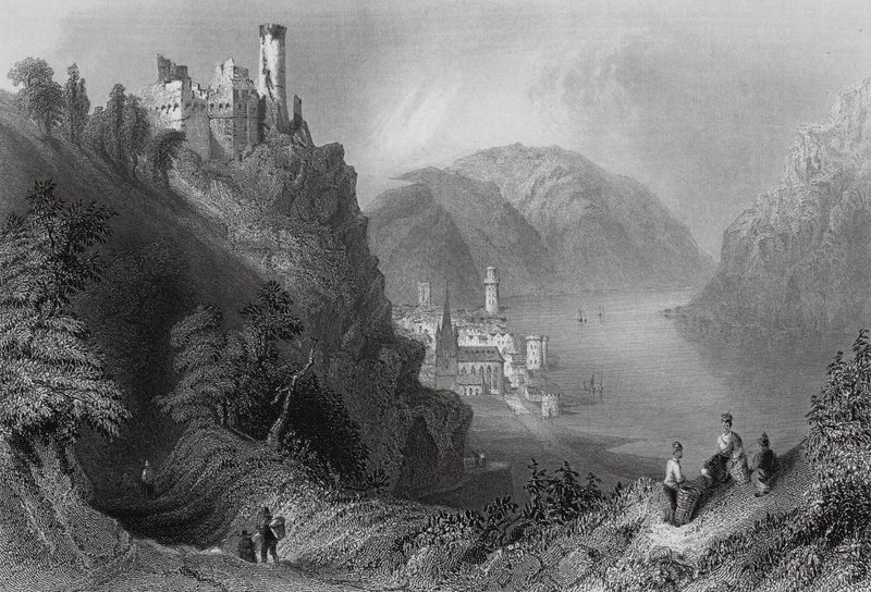 Oberwesel und die Burg Schomberg von William Henry (after) Bartlett