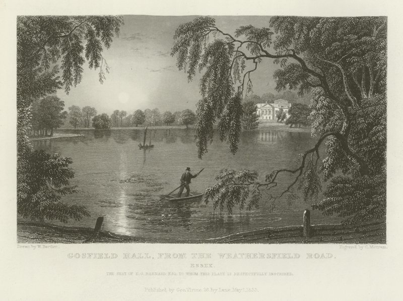 Gosfield Hall, von der Weathersfield Road, Essex, der Sitz von E. G. Barnard, Esquire von William Henry Bartlett