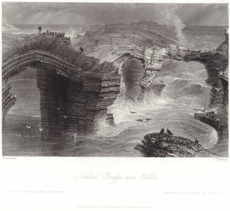 Natürliche Brücken in der Nähe von Kilkee von William Henry Bartlett