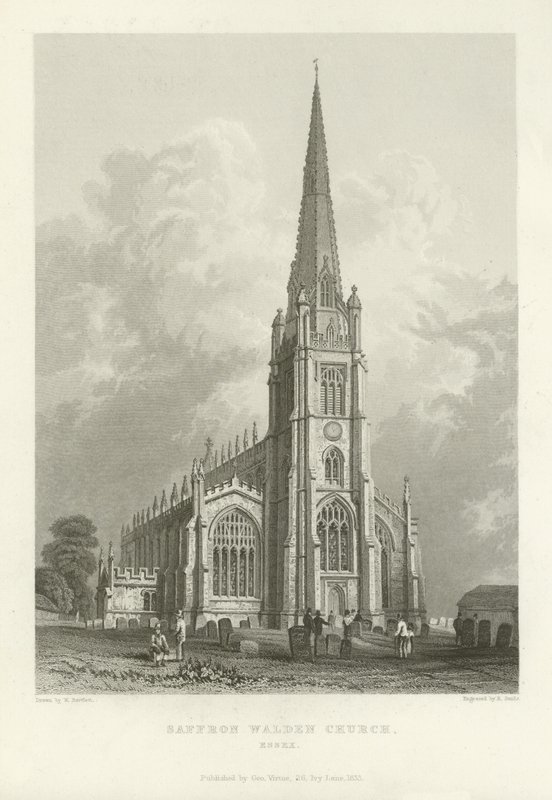 Kirche von Saffron Walden, Essex von William Henry Bartlett