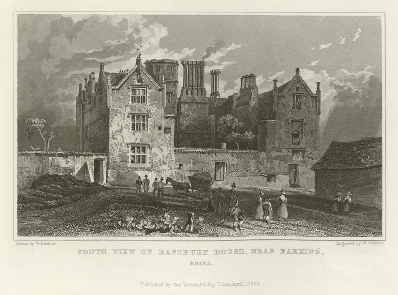 Südansicht von Eastbury House, nahe Barking, Essex von William Henry Bartlett