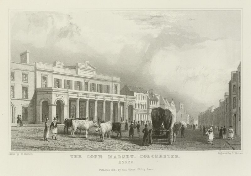 Der Kornmarkt, Colchester, Essex von William Henry Bartlett