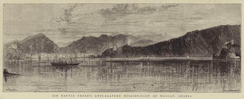 Sir Bartle Freres Anti-Sklaverei-Mission, Blick auf Maskat, Arabien von William Henry James Boot