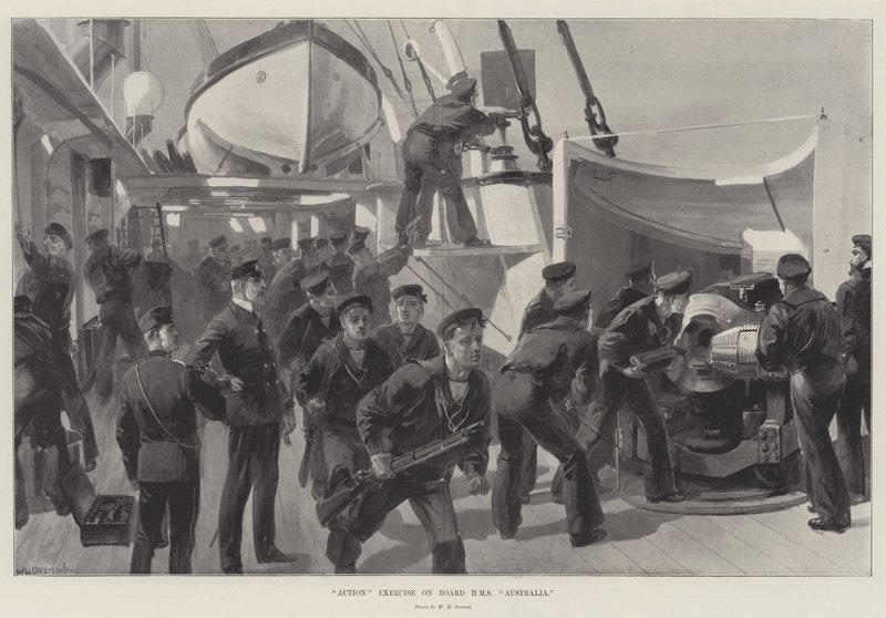 Übungseinsatz an Bord der HMS Australia von William Heysham Overend