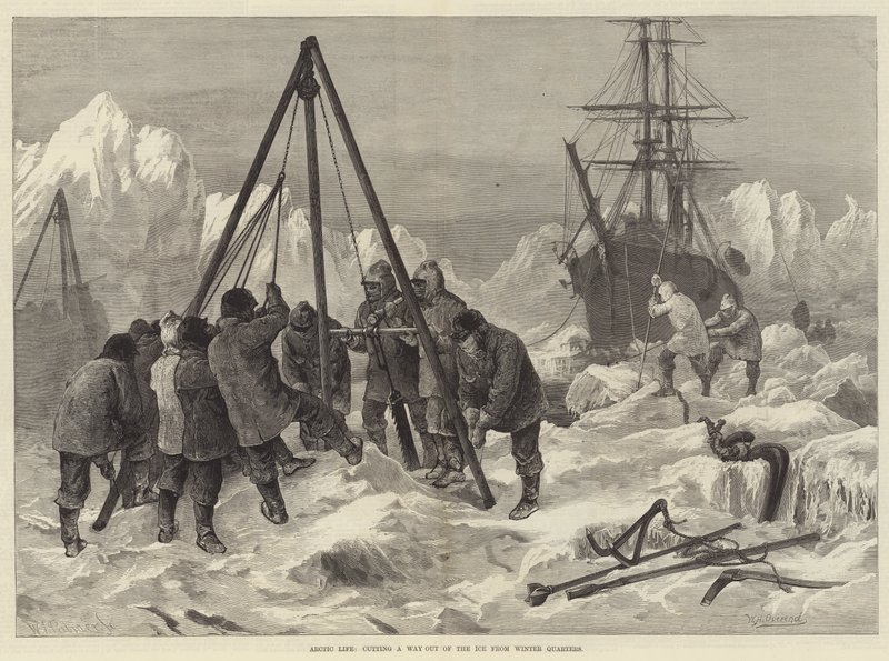 Arktisches Leben, einen Weg aus dem Eis aus den Winterquartieren schneiden von William Heysham Overend