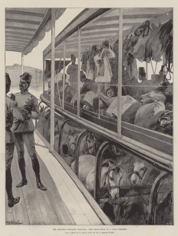 Der Vormarsch nach Dongola, das Truppendeck eines Nil-Dampfers von William Heysham Overend