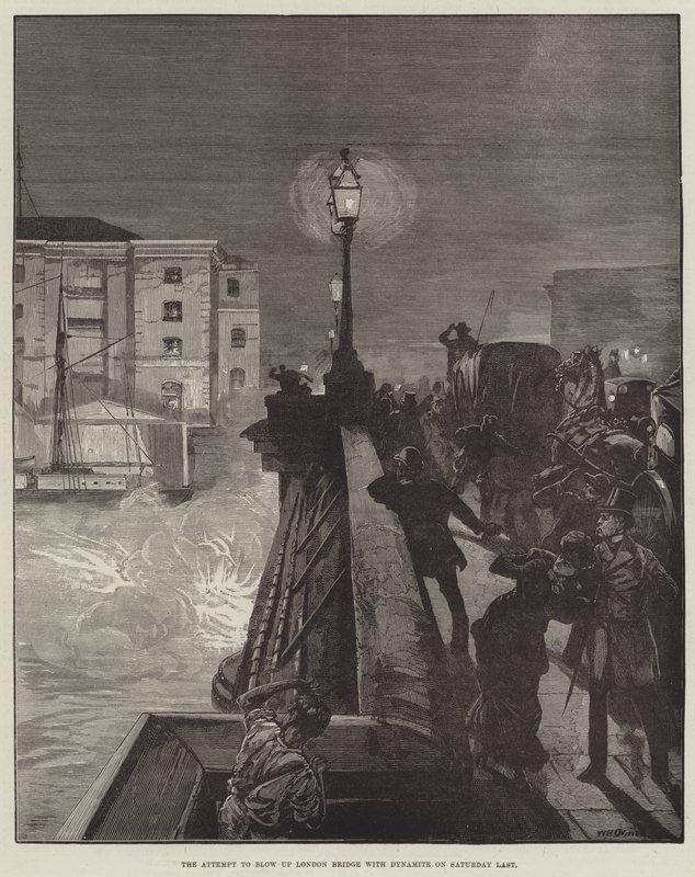Der Versuch, die London Bridge am vergangenen Samstag mit Dynamit in die Luft zu sprengen von William Heysham Overend