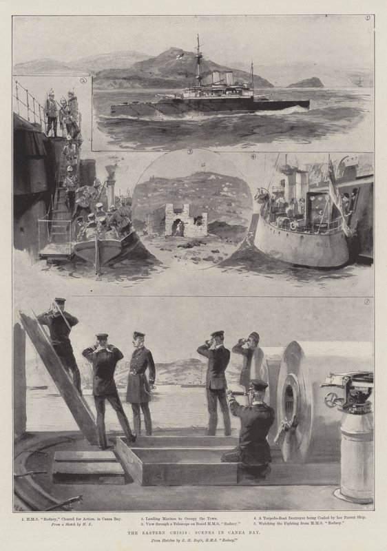 Die östliche Krise, Szenen in der Canea-Bucht von William Heysham Overend