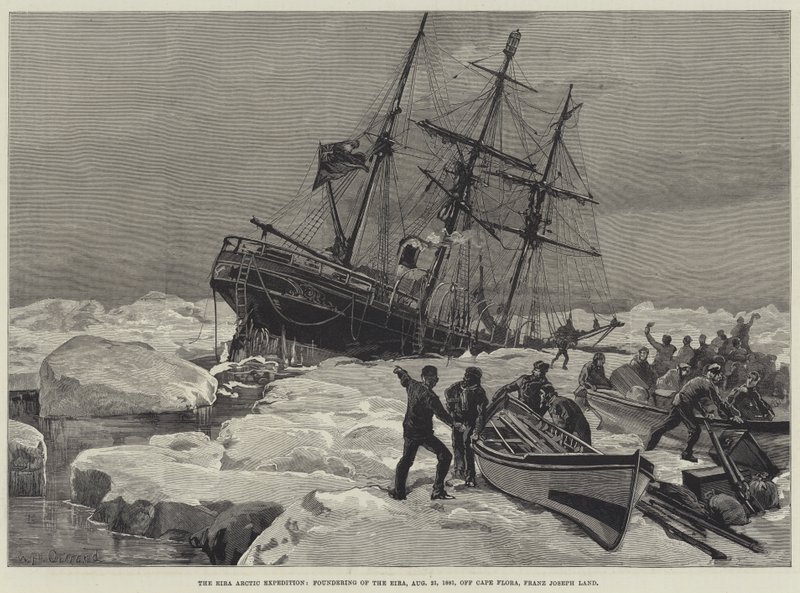 Die Eira-Arktis-Expedition, Untergang der Eira, 21. August 1881, vor Kap Flora, Franz-Joseph-Land von William Heysham Overend
