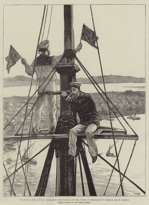 Der Krieg im Sudan, Signalisierung der Position des Feindes bei Trinkitat an Admiral Sir W. Hewett von William Heysham Overend